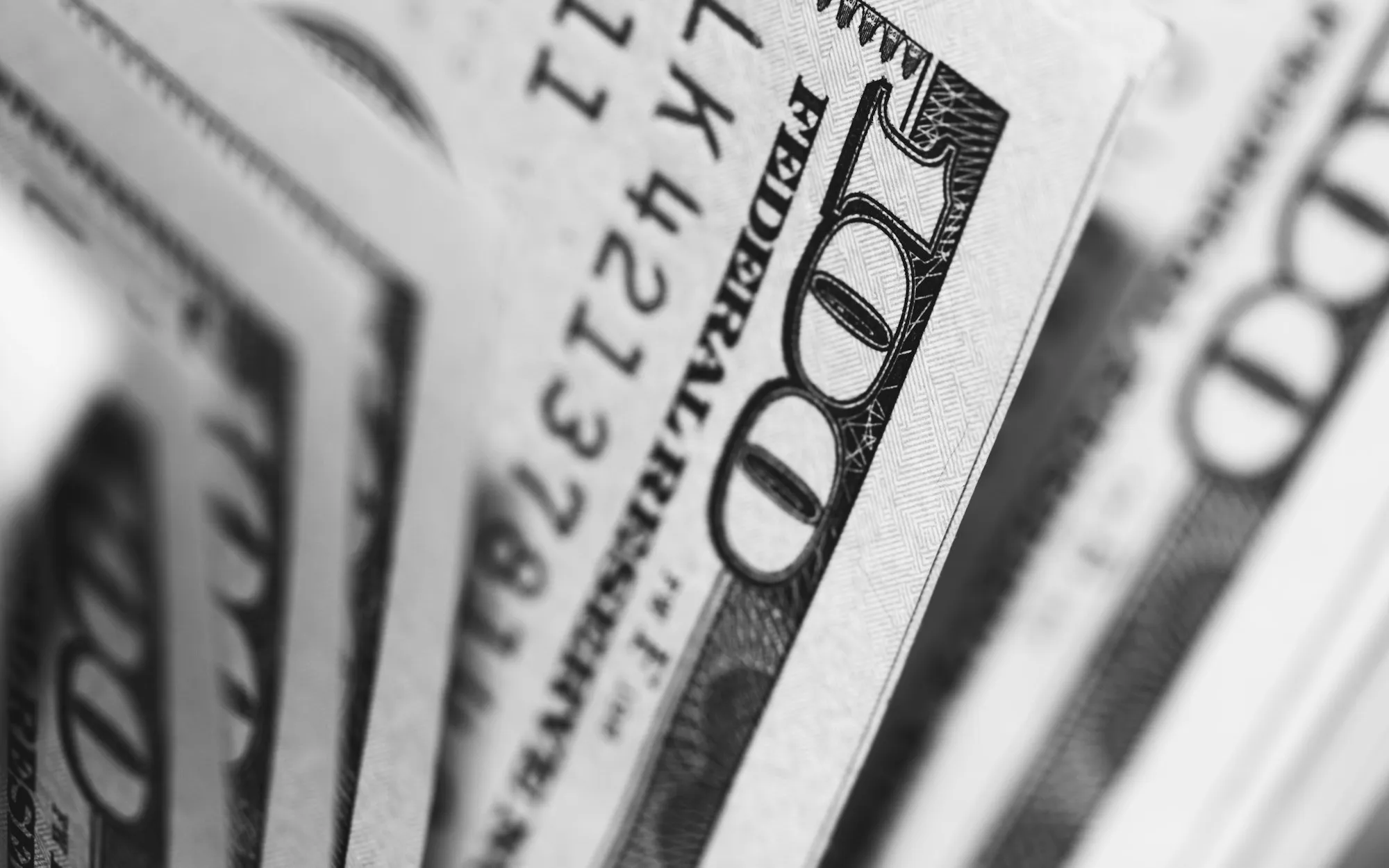 A fan of US hundred-dollar banknotes
